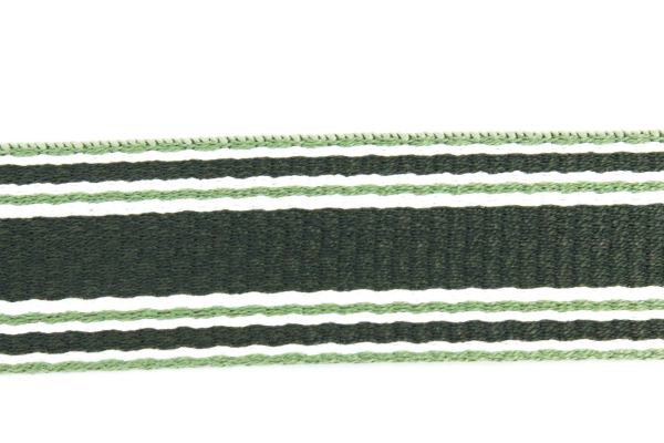 Gurtband Streifen olive/weiß 30 mm (1 m)